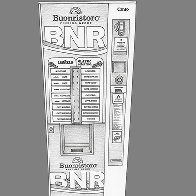 Un distributore di caffè